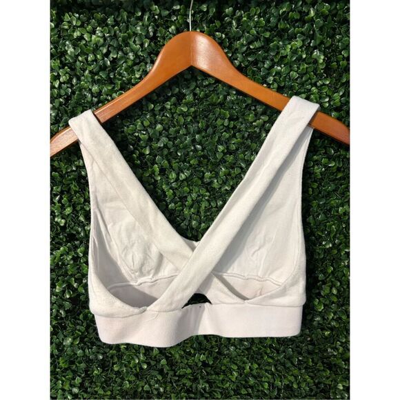 Carbon38 V-Neck Cross Back Bra in French Terry Sz Large NWOT - Picture 4 of 6
